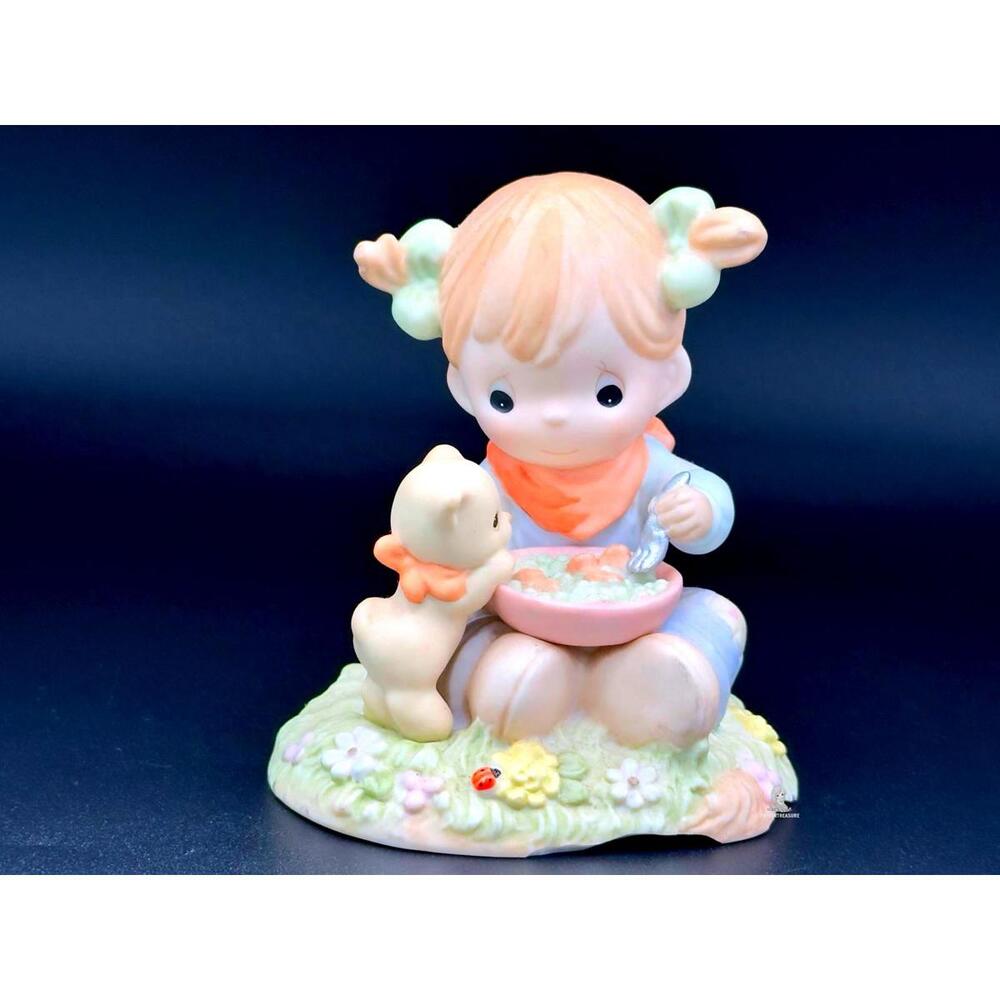 Precious Moments Country Girl Feeding Puppy Figurine